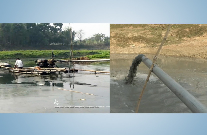 জয়পুরহাটের আতঙ্ক বালুর ড্রেজার