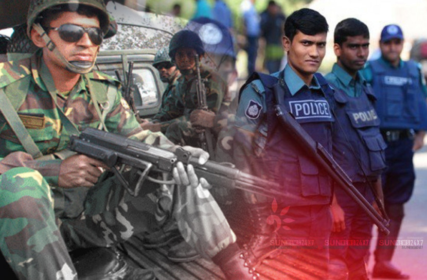 কঠোর অবস্থানে সেনাবাহিনী ও পুলিশ