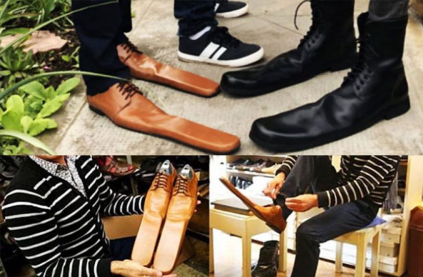 করোনায় সোশ্যাল ডিসটেন্সিং জুতা!