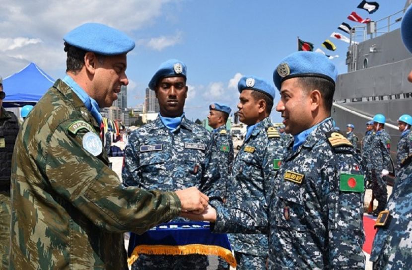 লেবাননে শান্তিরক্ষা মেডেল পেলেন নৌবাহিনীর ১১০ সদস্য