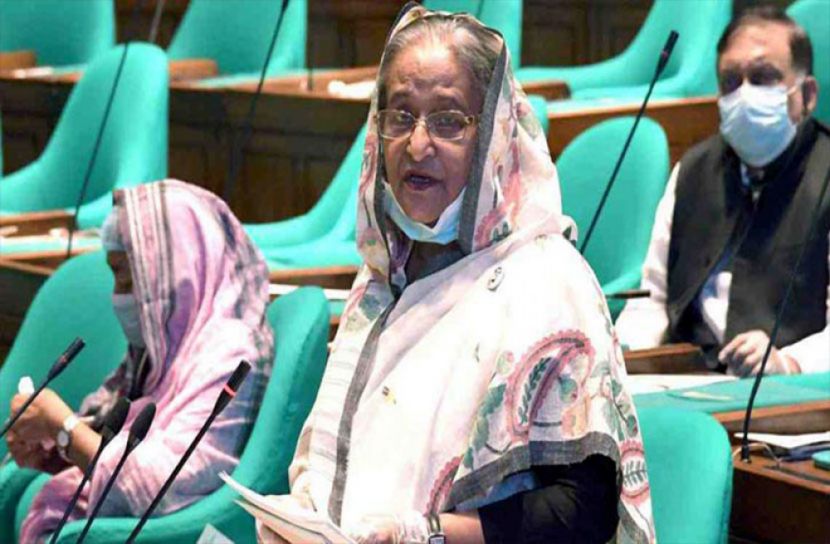 দুই নেতার স্মরণে সংসদে আপ্লুত শেখ হাসিনা