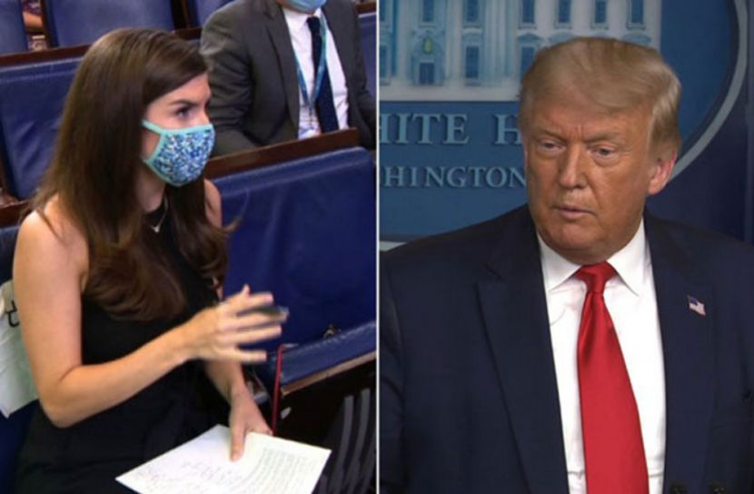 সাংবাদিকের প্রশ্নের জবাব না দিয়েই হাঁটা দিলেন ট্রাম্প!