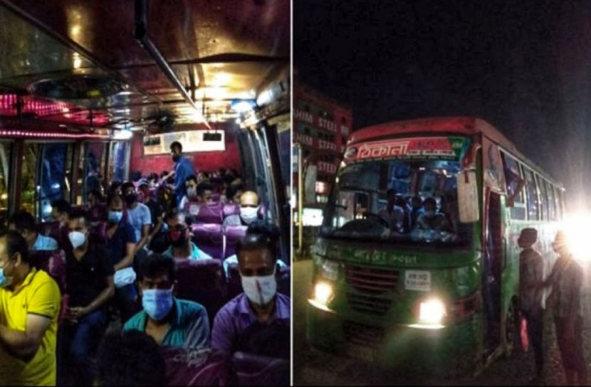 রাজধানীর গণপরিবহন মানছে না স্বাস্থ্যবিধি