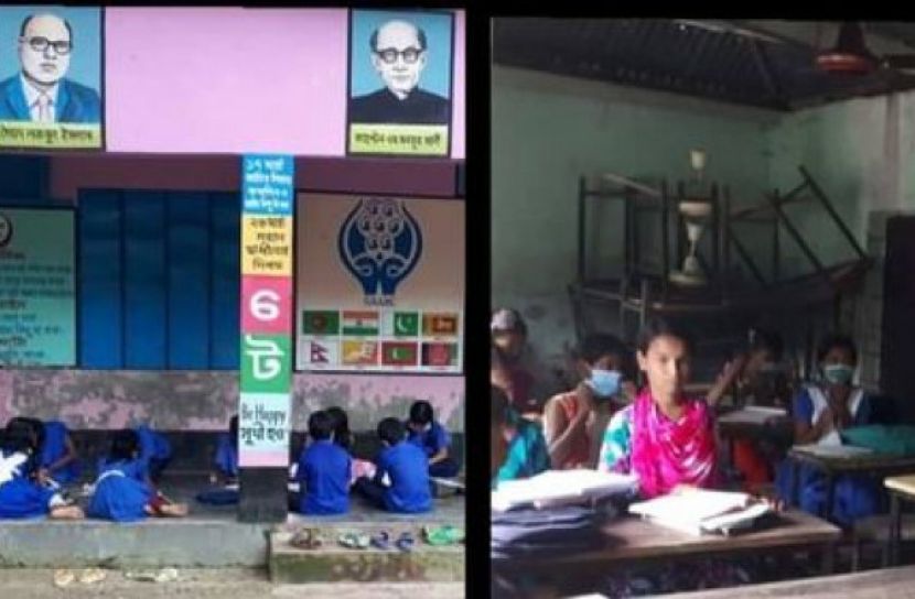 করোনার মাঝেই প্রাথমিক বিদ্যালয়ে পাঠদান!