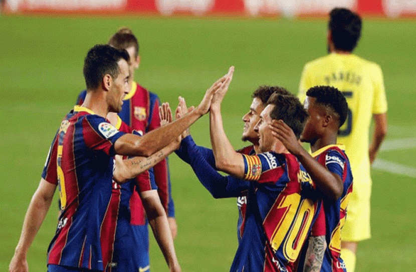 মেসি-ফাতির গোলে বড় জয় বার্সেলোনার