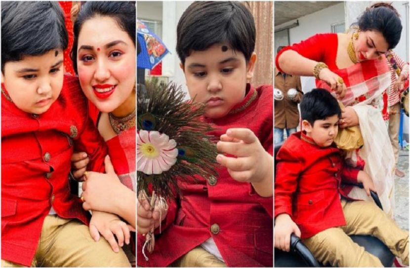 জয়কে লেখা পড়া শেখাচ্ছেন অপু বিশ্বাস (ভিডিও)