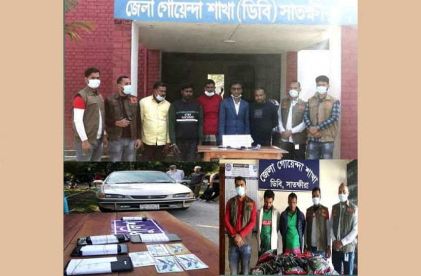 সাতক্ষীরায় পুলিশ স্টিকার লাগানো প্রাইভেটকারসহ আটক সাত