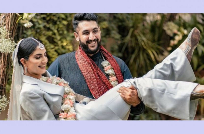 ধ্রুব মহাজনের বিয়েতে প্যান্ট-স্যুট পরা কনে