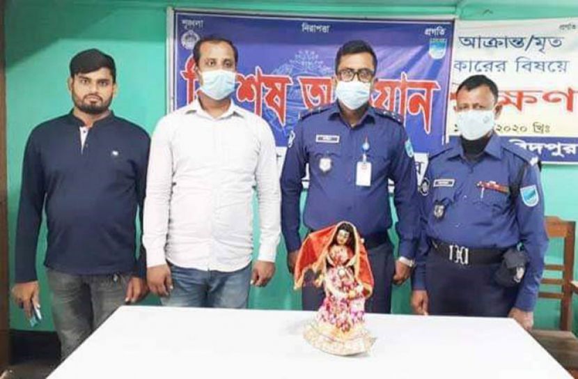 বোয়ালমারীতে মন্দির থেকে চুরি হওয়া মূর্তি উদ্ধার