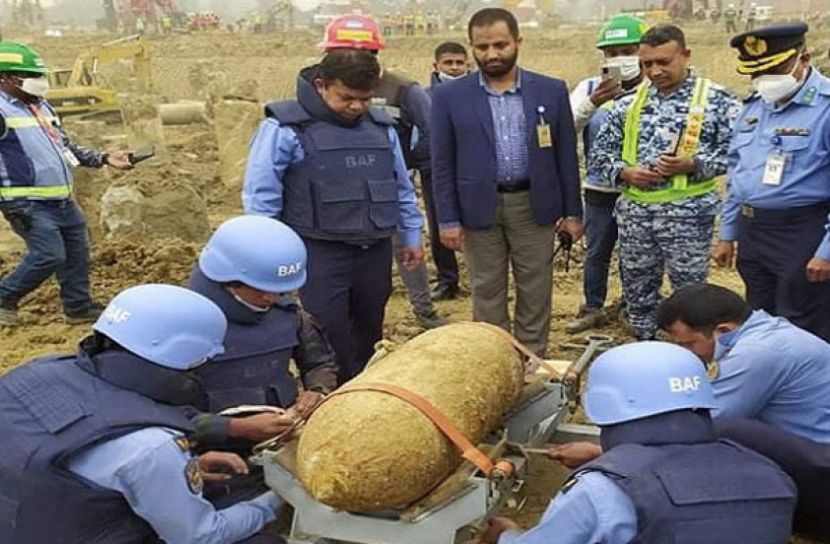 শাহজালালে ২৫০ কেজি ওজনের বোমা উদ্ধার