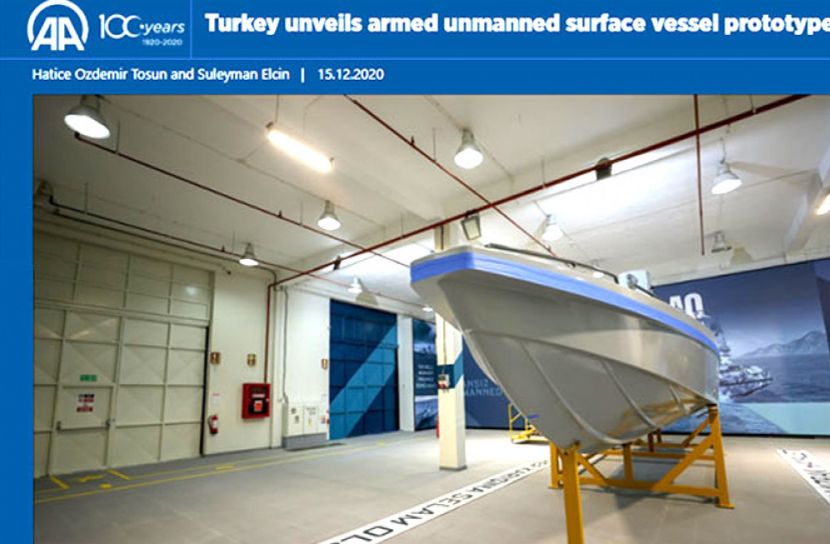 সমুদ্রে মানুষবিহীন নৌযান ভাসাচ্ছে তুরস্ক