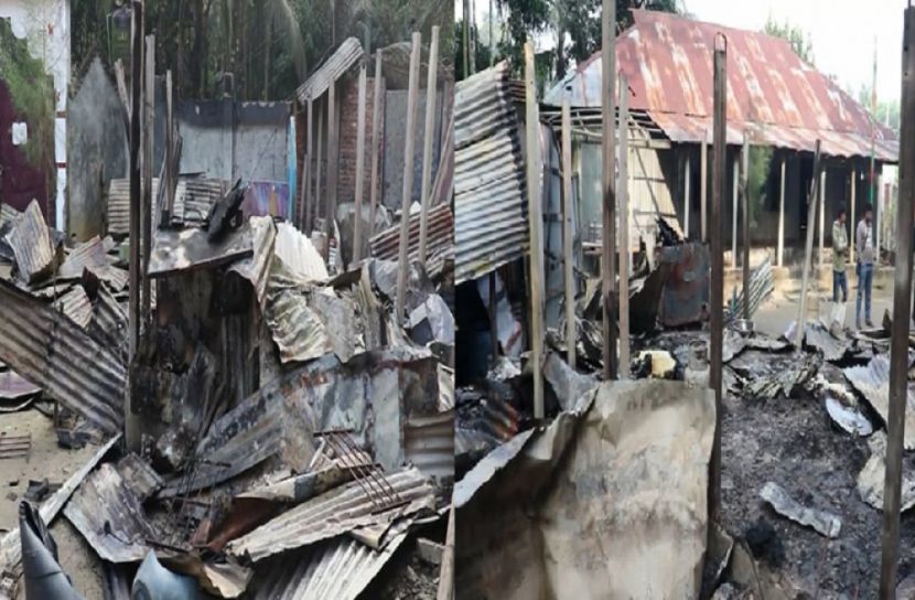 লক্ষ্মীপুরে দুর্বৃত্তের দেয়া আগুনে এতিমখানা পুড়ে ছাই