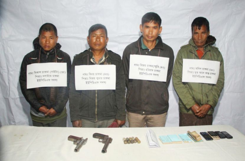 সাজেকে অস্ত্রসহ ৪ ইউপিডিএফ সদস্য আটক