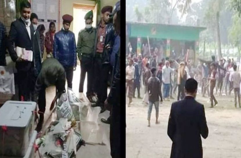 বোয়ালমারী পৌর নির্বাচনে সহিংসতা, ব্যালট বাক্স ভাঙচুর 