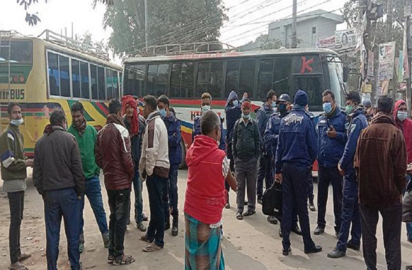 দিনাজপুর থেকে সব রুটে যানচলাচল বন্ধ