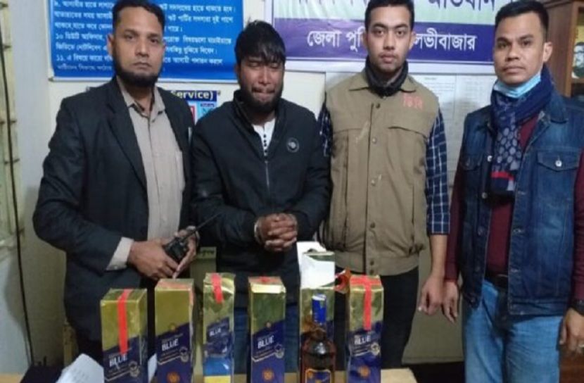 মৌলভীবাজারে বিদেশি মদসহ আটক ১ জন