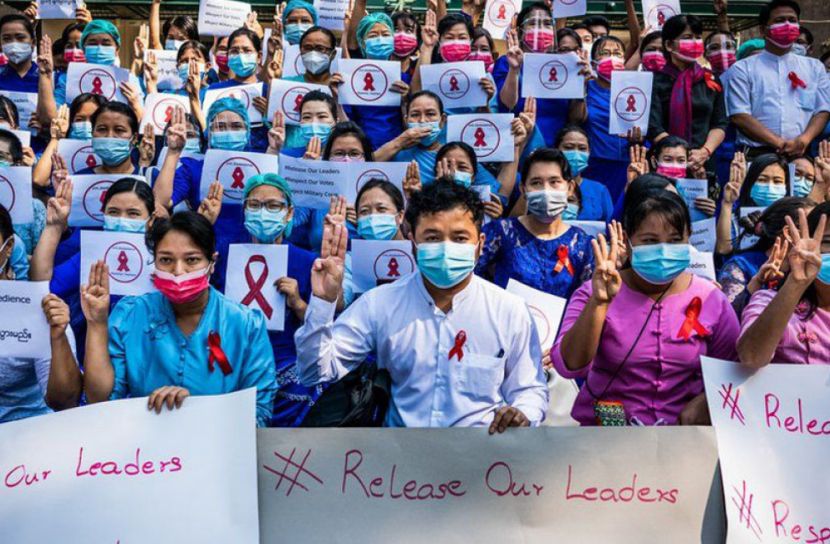 অভ্যুত্থানের বিরুদ্ধে আন্দোলন জোরদার হচ্ছে মিয়ানমারে