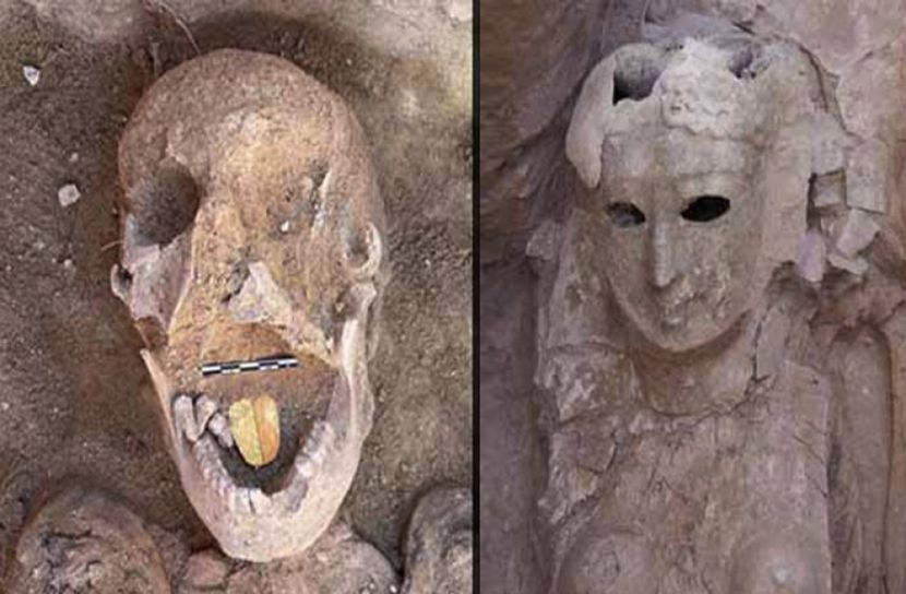 মমির মুখে সোনার জিহ্বা!