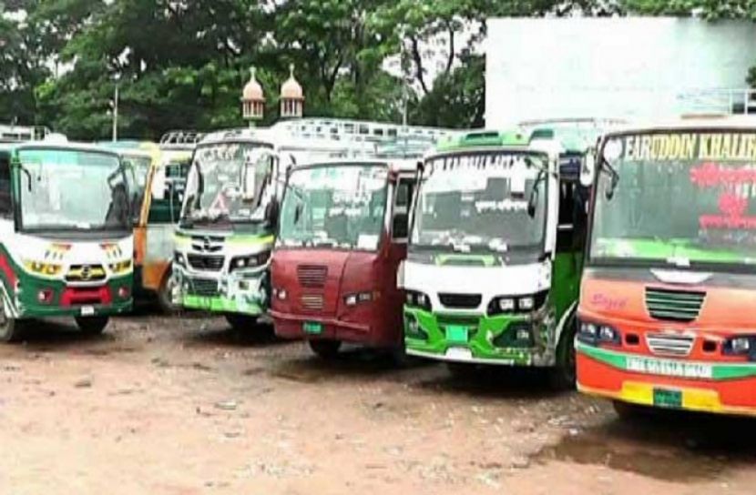 ঝালকাঠিতে অনির্দিষ্টকালের বাস ধর্মঘট