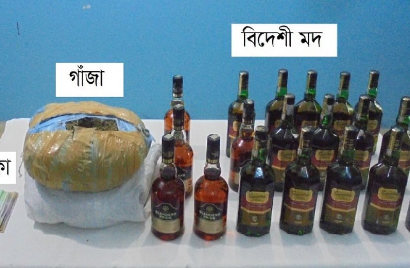 চুনারুঘাটে বিদেশি মদসহ মাদক ব্যবসায়ী আটক