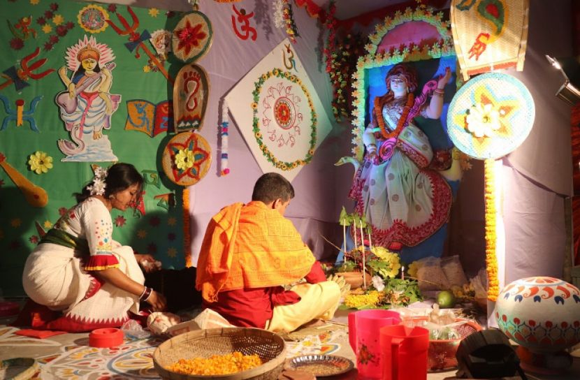 ইবিতে সরস্বতী পূজা উদযাপন