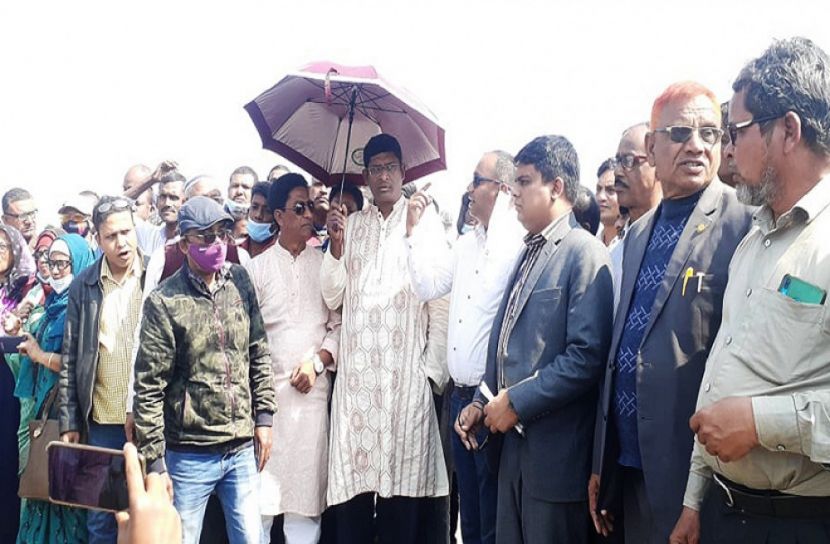 তিস্তা সেতুর নির্মাণকাজ পরিদর্শনে সাংসদ শামীম হায়দার