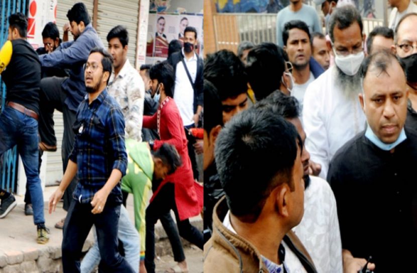 ছাত্রলীগের ধাওয়া খেয়ে পুলিশ ফাঁড়িতে ঢুকলেন বিএনপির এমপি