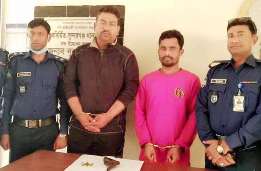 গাইবান্ধায় পিস্তল ও গুলিসহ যুবক আটক