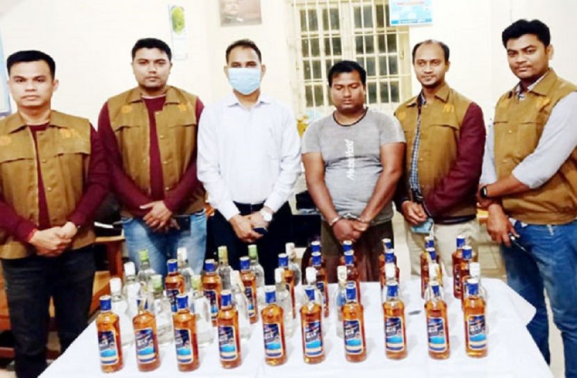 কমলগঞ্জে বিদেশি মদসহ আটক ১ 