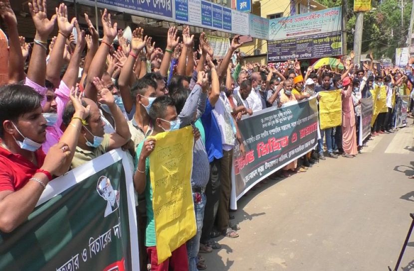 শাল্লায় হামলায় জড়িতদের বিচারের দাবিতে বিক্ষোভ মিছিল 