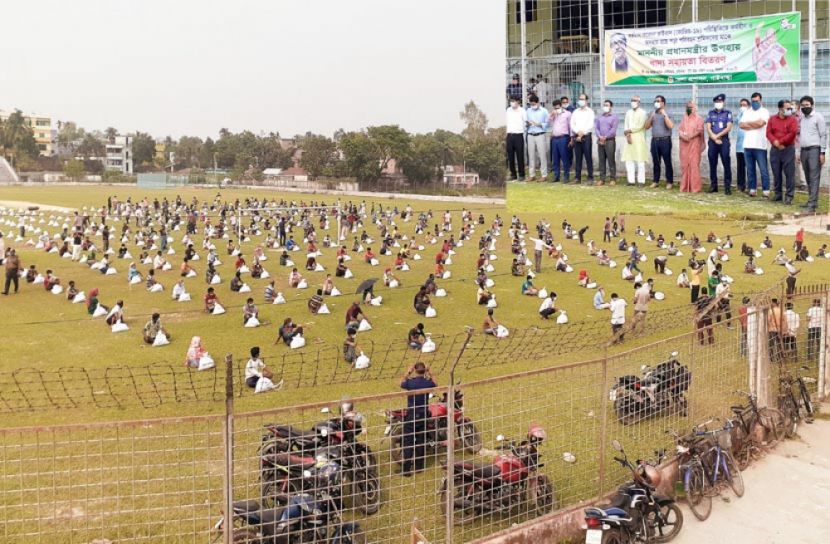 গাইবান্ধায় খাদ্য সহায়তা পেল ৪শ পরিবহন শ্রমিক