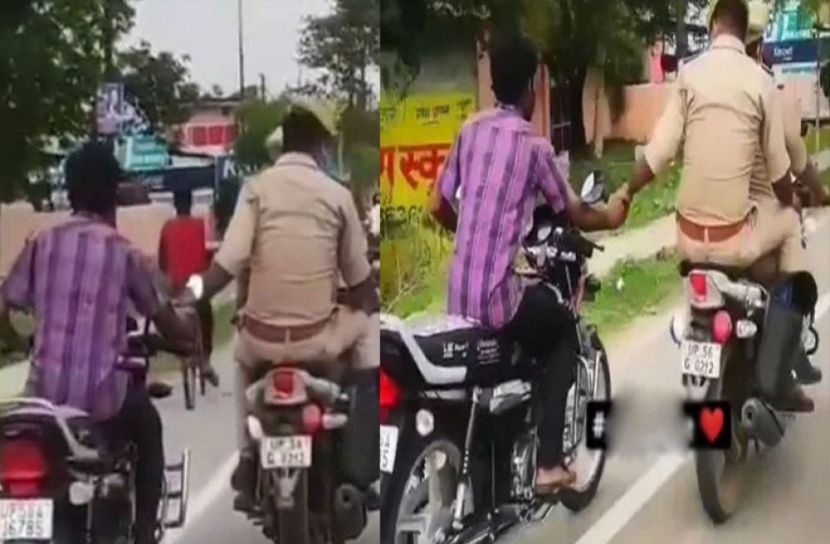 আরোহী অপরাধীকে ধরে থানায় পুলিশ!