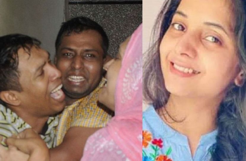 স্ত্রী খুন হওয়ার পর স্বজনদের জড়িয়ে ধরে কান্নায় ভেঙে পড়েন বাবুল আক্তার, ডানপাশের ছবিতে গায়ত্রী অমর সিং