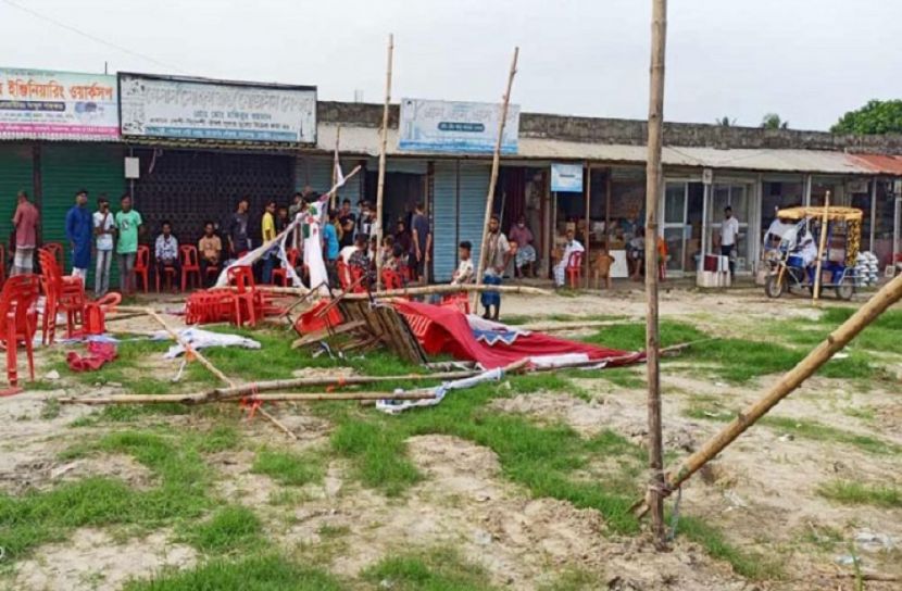 জাতীয় শোক দিবস অনুষ্ঠানের প্যান্ডেল ভাঙচুর