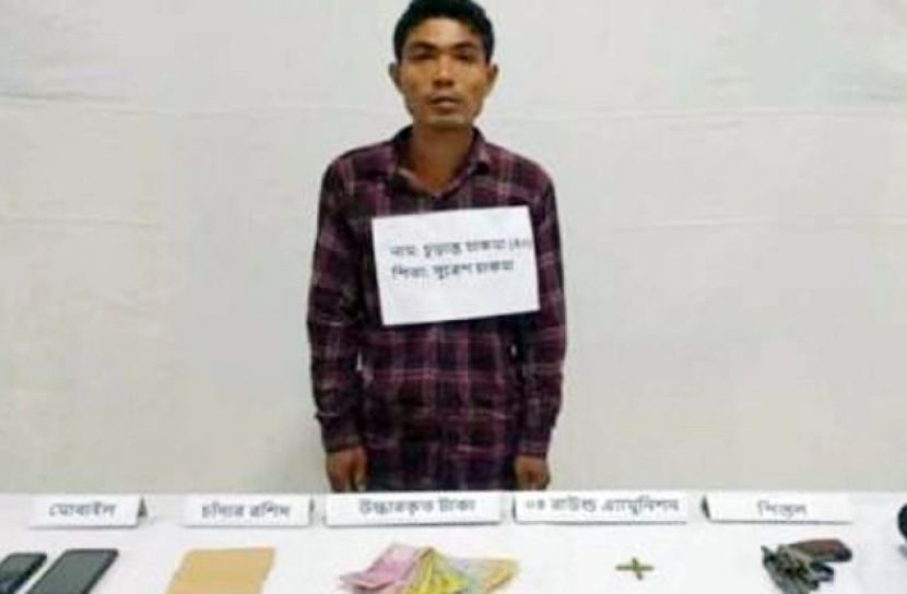 অস্ত্র-গুলিসহ ইউপিডিএফের কর্মী আটক