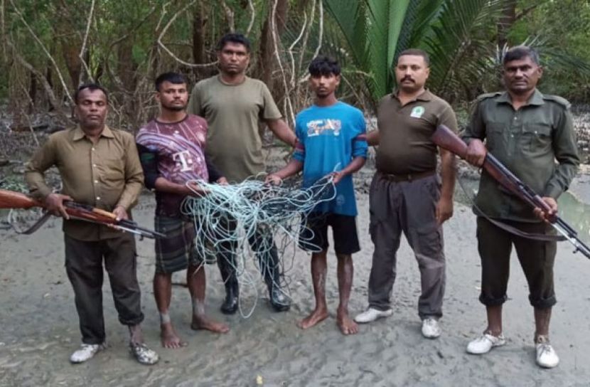   সুন্দরবনে হরিণ শিকারে ব্যবহৃত ফাঁদসহ দুই শিকারি আটক      