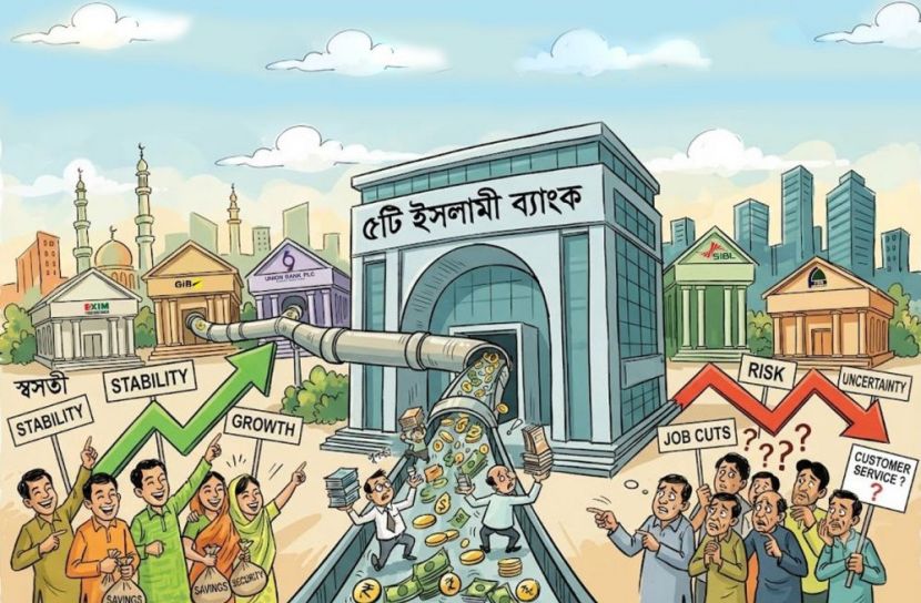 পাঁচ ব্যাংকের আর্থিক সংকট: একীভূতকরণে সমাধান, নাকি নতুন শঙ্কা?