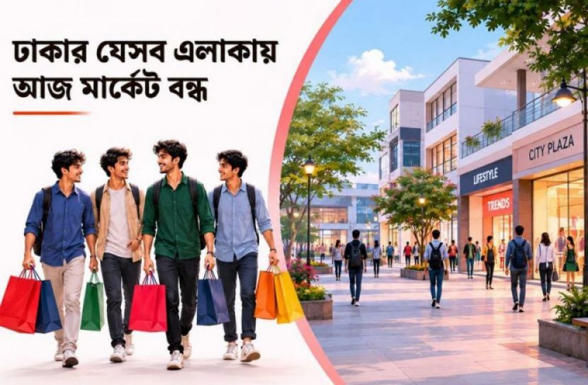 ঢাকায় আজ যেসব এলাকায় মার্কেট বন্ধ
